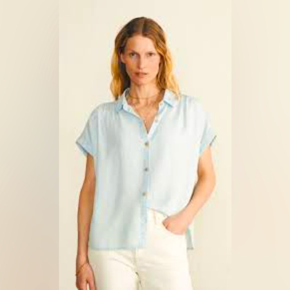 Faherty Breeze Shirt Tried & True Icy Blue Wash New with Tags Size Medium